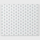 Moder Pink und grüne Weihnachtsbaumumrandung Papie Geschenkpapier (Flach)