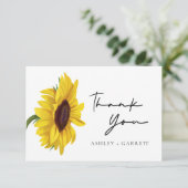Moder Rustic Sonnenblume Hochzeit Danke Karte (Stehend Vorderseite)
