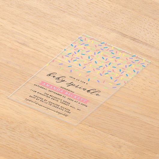 Moder Sprinkle Babydusche Acryleinladungen (Ablage )