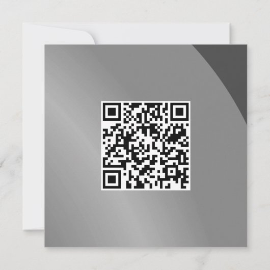 Moderater schwarzer moderner schattierter QR-Code Karte (Rückseite)