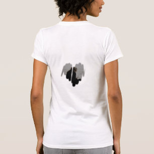 Moderater Sketch-Sprayed Heart Frame T - Shirt