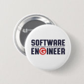 Moderatorischer Spaß von Funny Software Engineer Button (Vorne & Hinten)