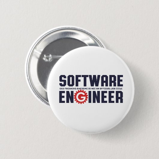 Moderatorischer Spaß von Funny Software Engineer Button (Vorne & Hinten)