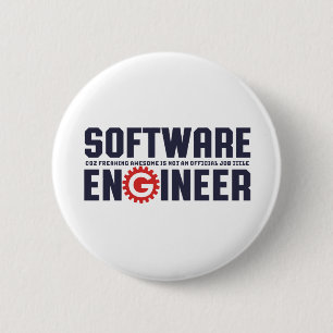 Moderatorischer Spaß von Funny Software Engineer Button