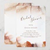 Moderb Orange Ink Minimalistisches Brautparty Einladung (Vorne/Hinten)