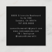 Moderen Makeup Artist Pink Black Quadratische Visitenkarte (Rückseite)