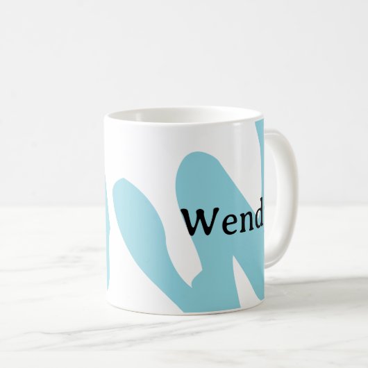 Moderm minimalist Monogram Personalized Mug TeaCup Kaffeetasse (VorderseiteRechts)