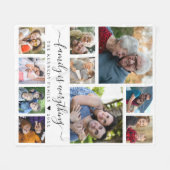 Modern 10 Photo Collage Family Name Quote White Fleecedecke (Vorderseite (Horizontal))