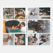 Modern 10 Photo Collage Personalized Keepsake Fleecedecke (Vorderseite (Horizontal))