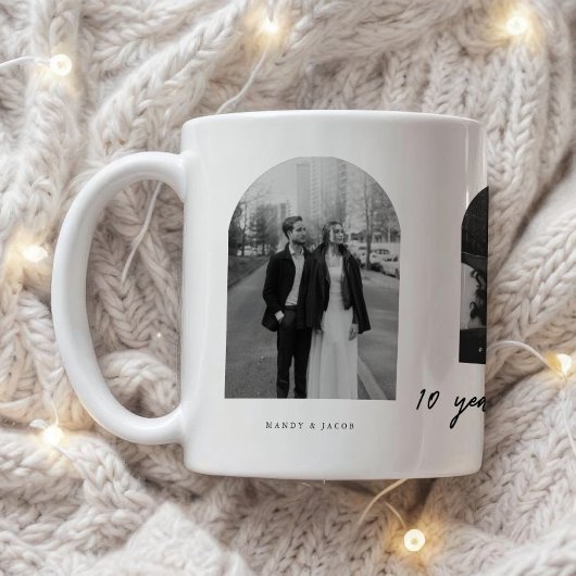 Modern 10-Year Anniversary Wedding Couple Photos Kaffeetasse
