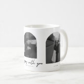 Modern 10-Year Anniversary Wedding Couple Photos Kaffeetasse (VorderseiteRechts)