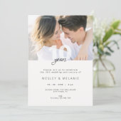 Modern 10th Wedding Anniversary with Photo  Einladung (Stehend Vorderseite)