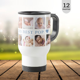 Modern 12 Foto Collage Blue World ist der beste Po Reisebecher