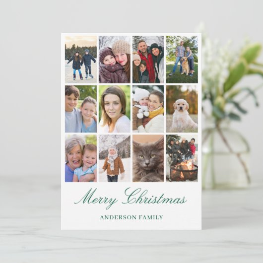 Modern 12 Foto Collage Weihnachten (Stehend Vorderseite)