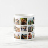 Modern 15 Foto Collage Monogram Name Kaffeetasse (Mittel)