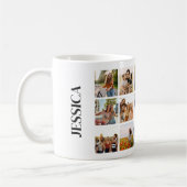 Modern 15 Foto Collage Monogram Name Kaffeetasse (Links)
