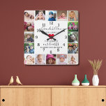 Modern 16 Foto Collage Frame Großkinder Zitat Quadratische Wanduhr<br><div class="desc">Foto-Collage-Uhr mit einem sentimentalen Enkel zitiert: "Enkel füllen einen Platz in unserem Herzen,  von dem wir nie wussten,  dass er leer war."
Personalisieren Sie sich mit Enkelkindern Fotos und Namen,  um es zu einem unvergesslichen Geschenk für Großeltern zu machen.</div>