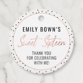 Modern 16 . Geburtstag Birthday Party Gefallen Tag Geschenkanhänger