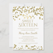 Modern 16 . Geburtstag Gold Fossilien Einladung (Vorderseite)