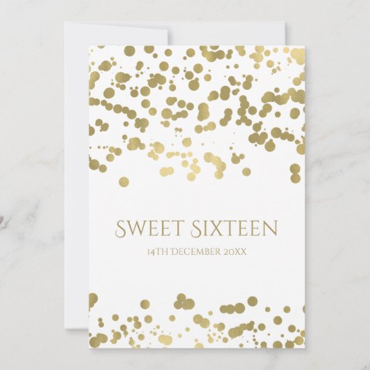 Modern 16 . Geburtstag Gold Fossilien Einladung (Rückseite)