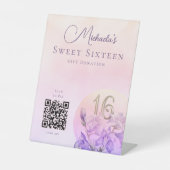 Modern 16 . Geburtstag QR Code Cash App Sockelschild (Vorderseite)