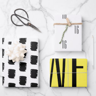 MOdern 16. Geburtstagsfeier Packpapier Geschenkpapier Set