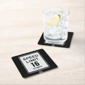 Modern 16th Birthday Speed Sign Rechteckiger Pappuntersetzer (Vor Ort)