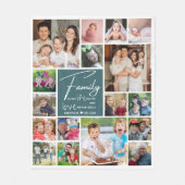 Modern 17 Foto Collage Familienname Fleecedecke (Vorderseite)