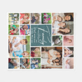 Modern 17 Foto Collage Familienname Fleecedecke (Vorderseite (Horizontal))