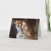 Modern, 1 Foto, Handschrift, Hochzeit" Danke " Karte (Vorderseite)