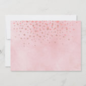 Modern 1. Geburtstag Pink Confetti Balloon Script Einladung (Rückseite)