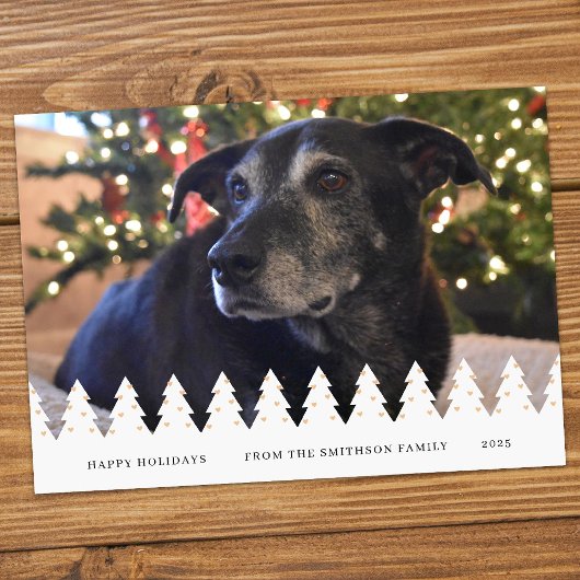 Modern 1-Photo Collage Customizable Christmas Card Feiertagskarte