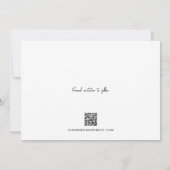 Modern 1 Photo QR Code Wedding Website  Save The Date (Rückseite)