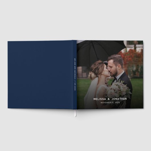 Modern 1 Photo Wedding Gästebuch (Voll)