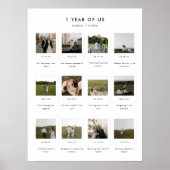 Modern 1st Anniversary 12 Photo Custom Couple Poster (Vorne)