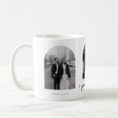 Modern 1st Anniversary Couple 3-Photo Arch Kaffeetasse (Links)