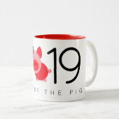 Modern 2019 Jahr des großen Glücks chinesisches Ne Zweifarbige Tasse (VorderseiteRechts)