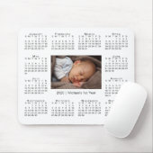 Modern 2020 Kalender Ihr Foto und Name auf Weiß Mousepad (Mit Mouse)