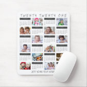 Modern 2021 Kalender Foto Collage Personalisiert Mousepad (Mit Mouse)