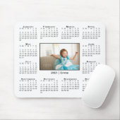 Modern 2021 Kalender Ihr Foto und Name auf Weiß Mousepad (Mit Mouse)