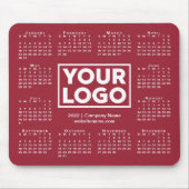 Modern 2022 Calendar Business-Logo Burgund Mousepad (Vorne)