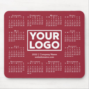 Modern 2022 Calendar Business-Logo Burgund Mousepad