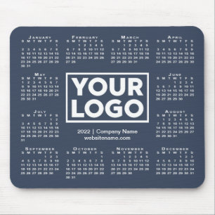 Modern 2022 Calendar Business Logo Navy Blue Mousepad