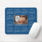 Modern 2022 Kalender Ihr Foto Name auf blau Mousepad (Mit Mouse)