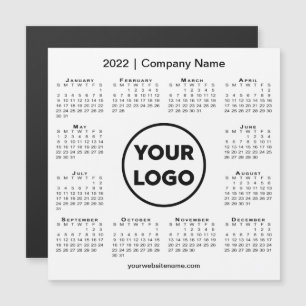 Modern 2022 Magnetic Calendar Company Logo White Magnetkarte