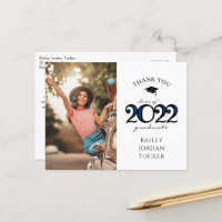 Modern 2022 Navy Blue Foto Abschluss Vielen Dank