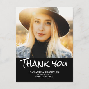 Modern 2023 Abschluss Foto Danke Postcard Postkarte