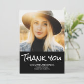 Modern 2023 Abschluss Foto Wohnung Danke Karte (Stehend Vorderseite)