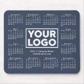 Modern 2023 Calendar Business Logo Navy Blue Mousepad (Vorne)