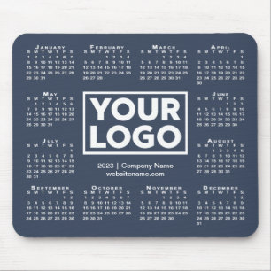 Modern 2023 Calendar Business Logo Navy Blue Mousepad